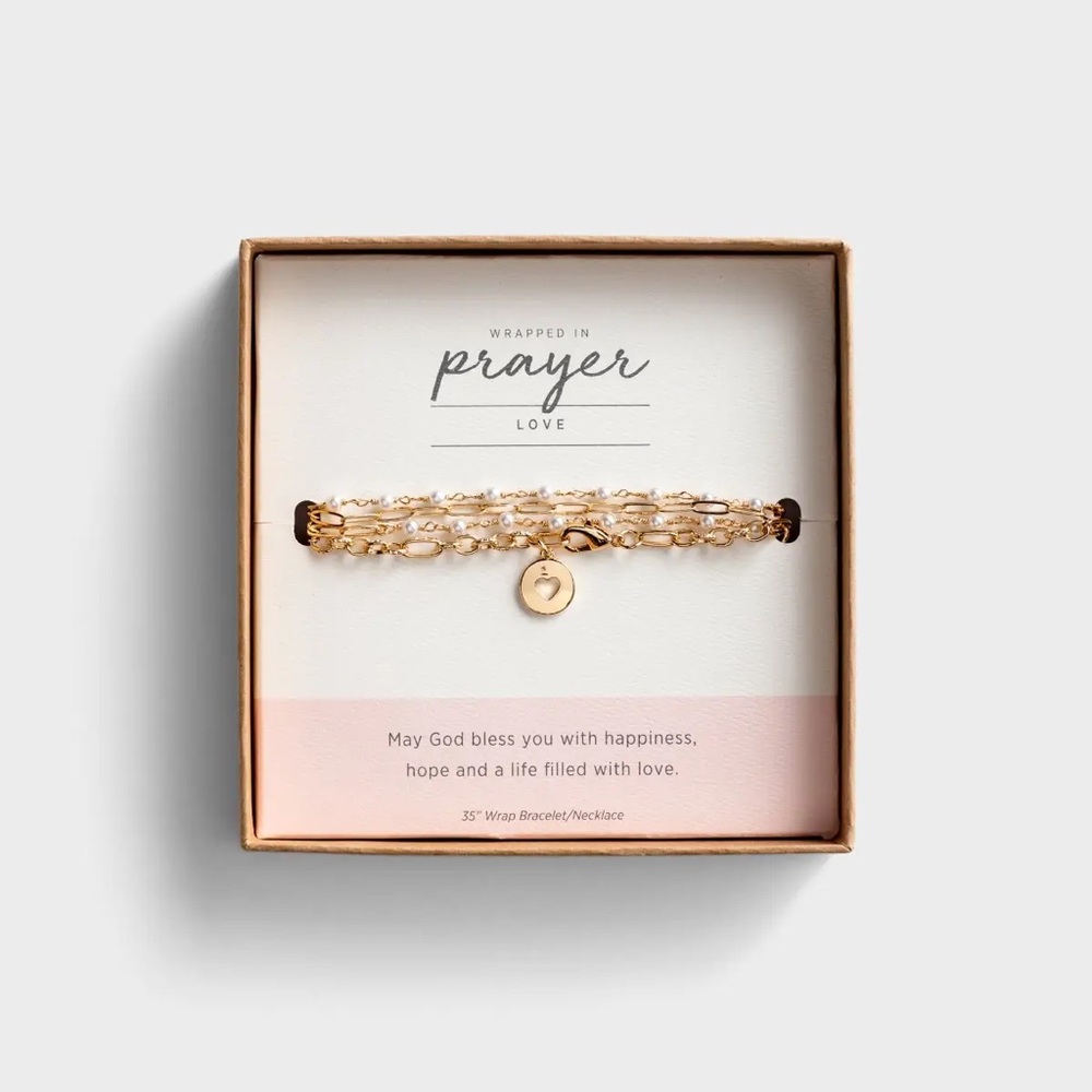 NIB Demdaco Wrapped in Prayer Love Wrap Bracelet /Necklace